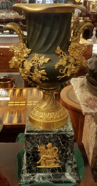 Pr Empire Bronze Dore & Marble Urns