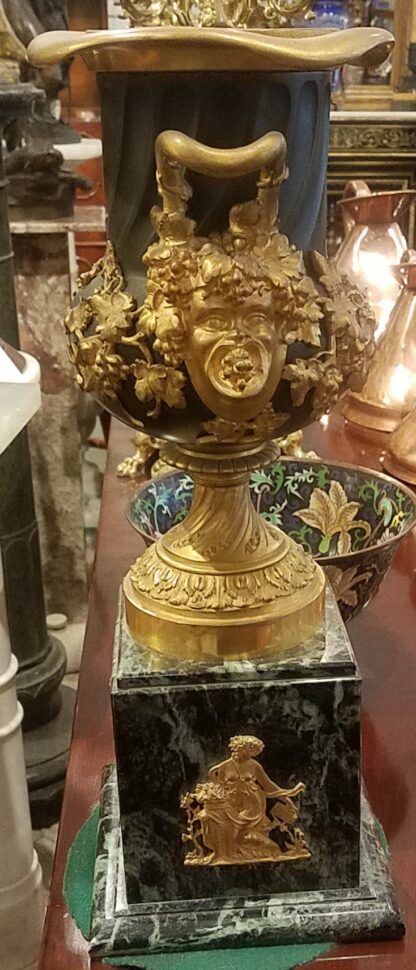 Pr Empire Bronze Dore & Marble Urns - Image 2