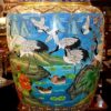 Monumental Cloisonne Vase With Cranes