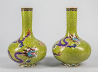 Pair of Chinese Old Cloisonne Vases