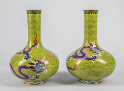 Pair of Chinese Old Cloisonne Vases