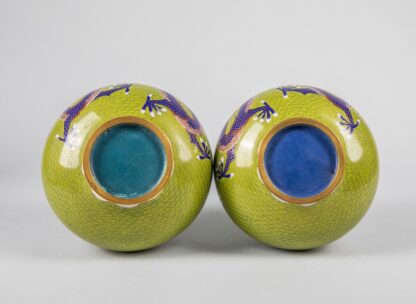Pair of Chinese Old Cloisonne Vases - Image 2