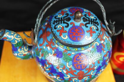 Antique Chinese Cloisonne Tea Pot - Image 2