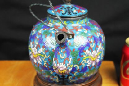 Antique Chinese Cloisonne Tea Pot - Image 5