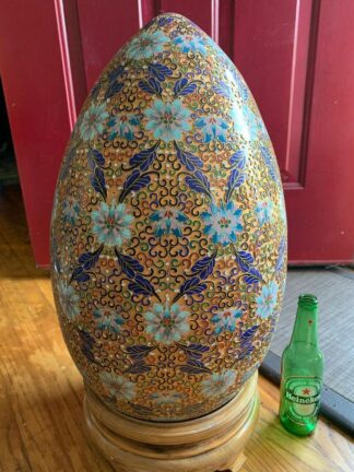 Large Cloisonne Egg On Wood Base