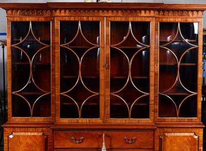 GEORGE III STYLE MAHOGANY BREAKFRONT BOOKCASE - Image 2