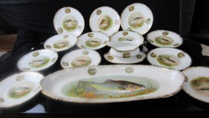 German Fish Plates 14 pc. Set