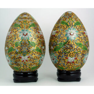 PR CHINESE CHAMPLEVE ENAMELED EGGS
