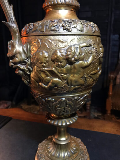 Pair of French 19th Century Ornate Bronze Ewers - Image 7
